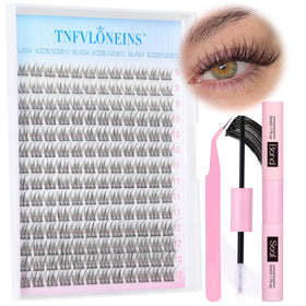 TNFVLONEINS front packaging of the 168-piece natural lash cluster kit, easy-at-home benefit