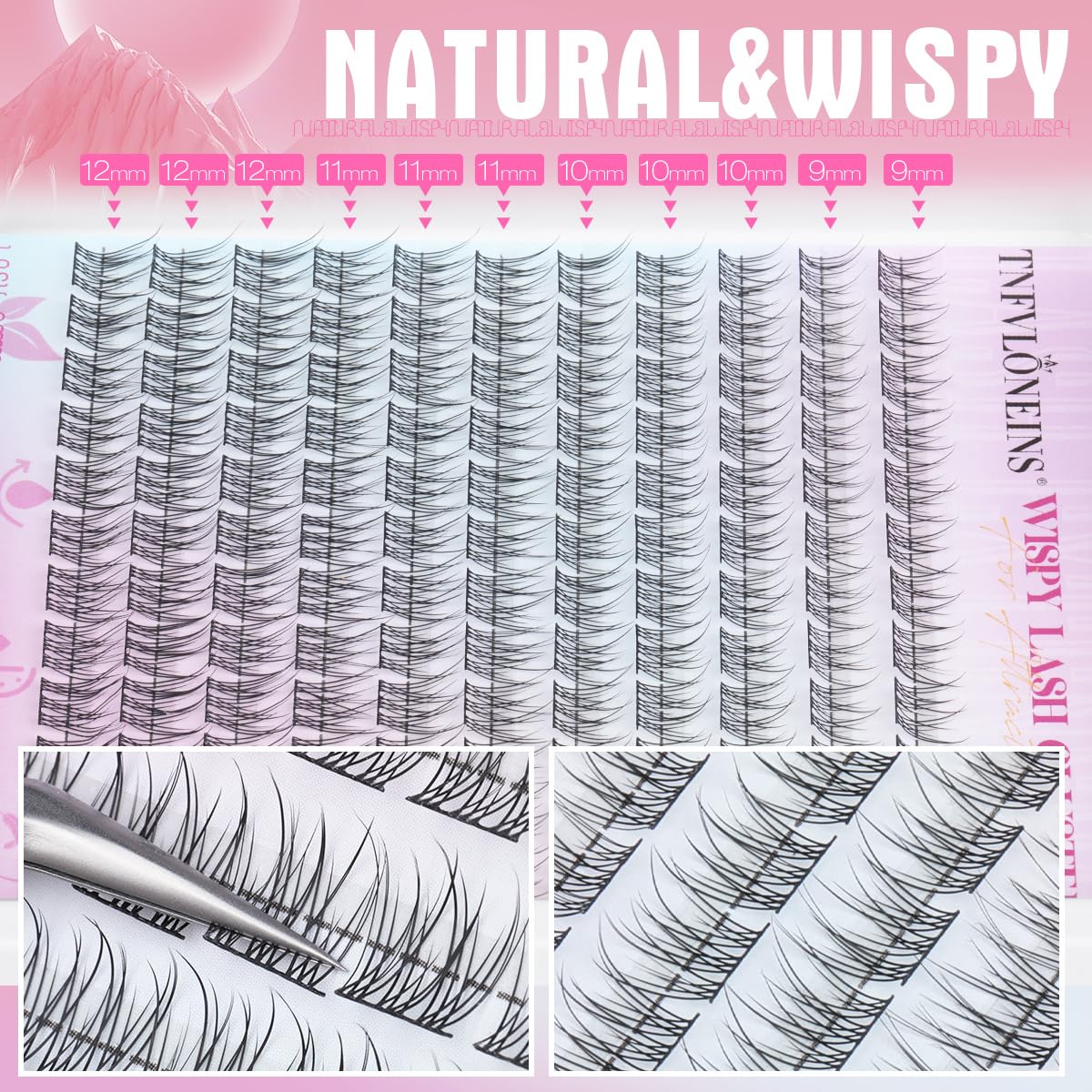 TNFVLONEINS finished lashes on eye demonstrating natural volume and lift