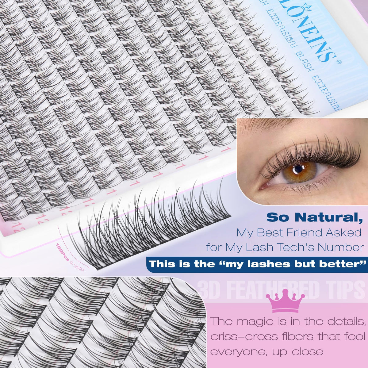 TNFVLONEINS model wearing subtle daytime lash enhancement, demonstrates natural boost and definition