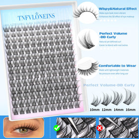 TNFVLONEINS length comparison showing 9–12mm mixed clusters for layered effect