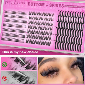 TNFVLONEINS model wearing festival makeup illustrating bold, reusable spiky lash effect