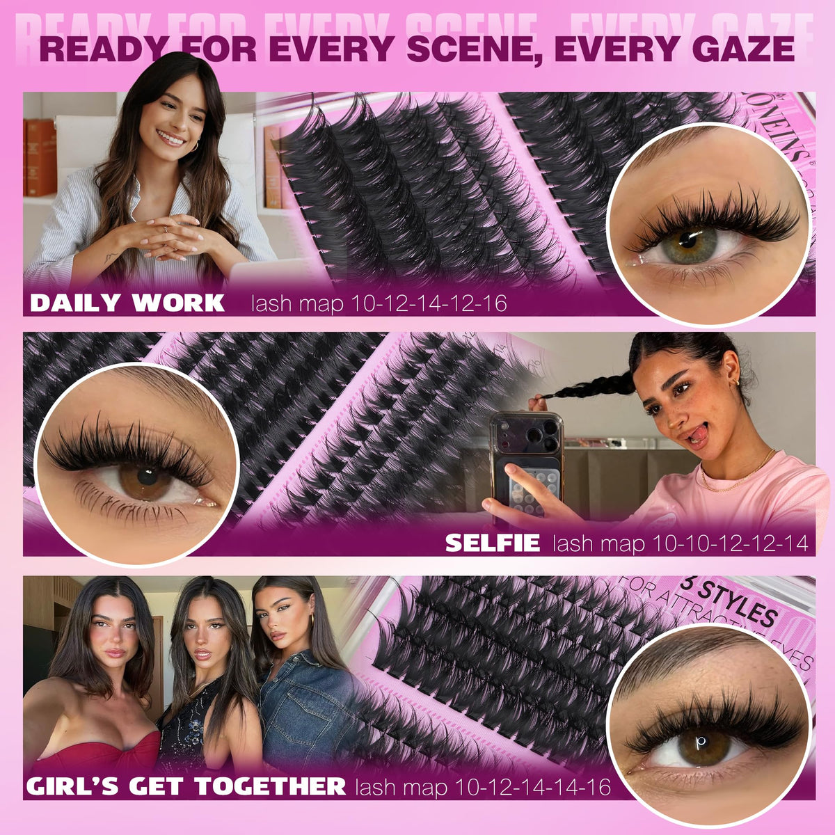 TNFVLONEINS applied on eye in cat-eye layout, visible lift and volume benefit