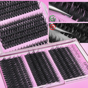 TNFVLONEINS packaged clusters on vanity lifestyle shot, ready-to-use customizable styling benefit