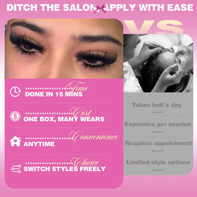 TNFVLONEINS cluster lashes next to ruler showing length range and sizing clarity