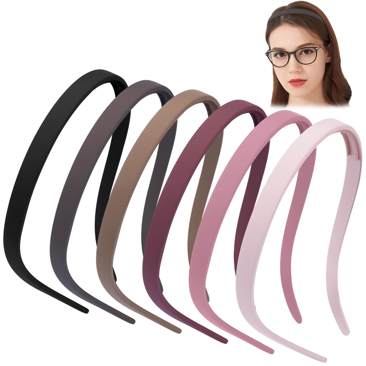 TOBATOBA product front view showing six headbands and benefits of comfort