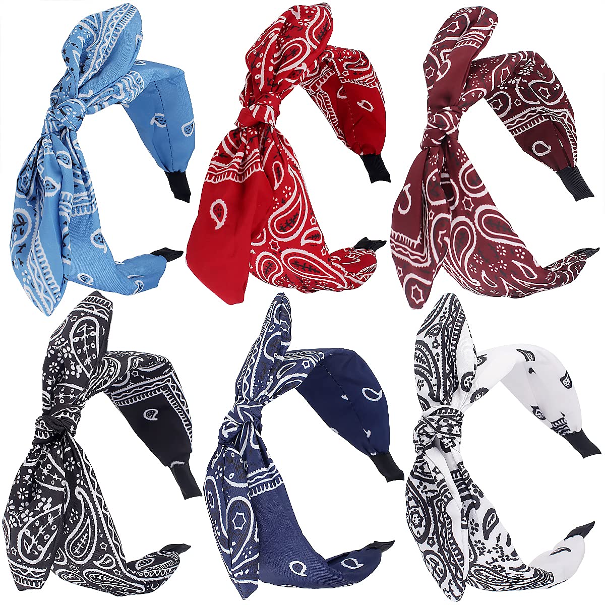 TOBATOBA front packaging showing six paisley headbands and colors