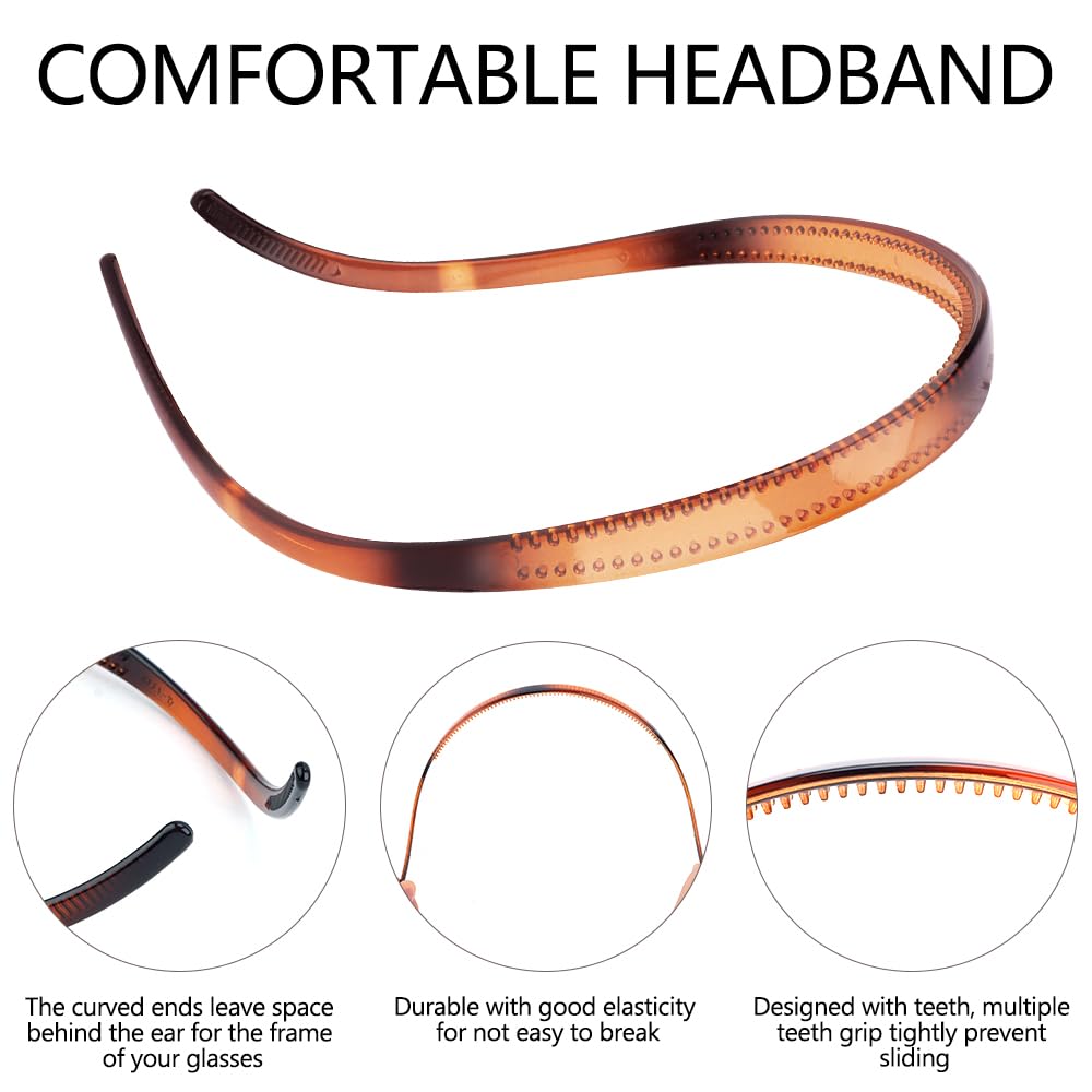 TOBATOBA headband securing square sunglasses demonstrating stable hold