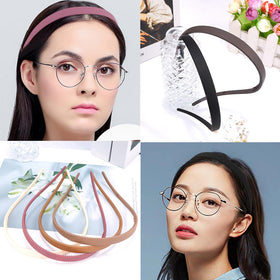 TOBATOBA side view of headband worn with glasses demonstrating reduced temple pressure