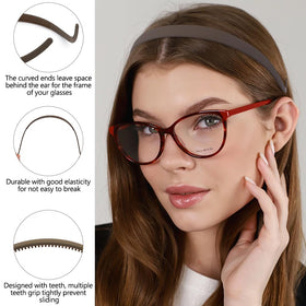 TOBATOBA headband beside ruler showing 5.36-inch scale for easy sizing