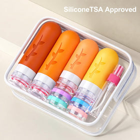 Tocelffe packed waterproof pouch holding bottles and jars for tidy travel protection