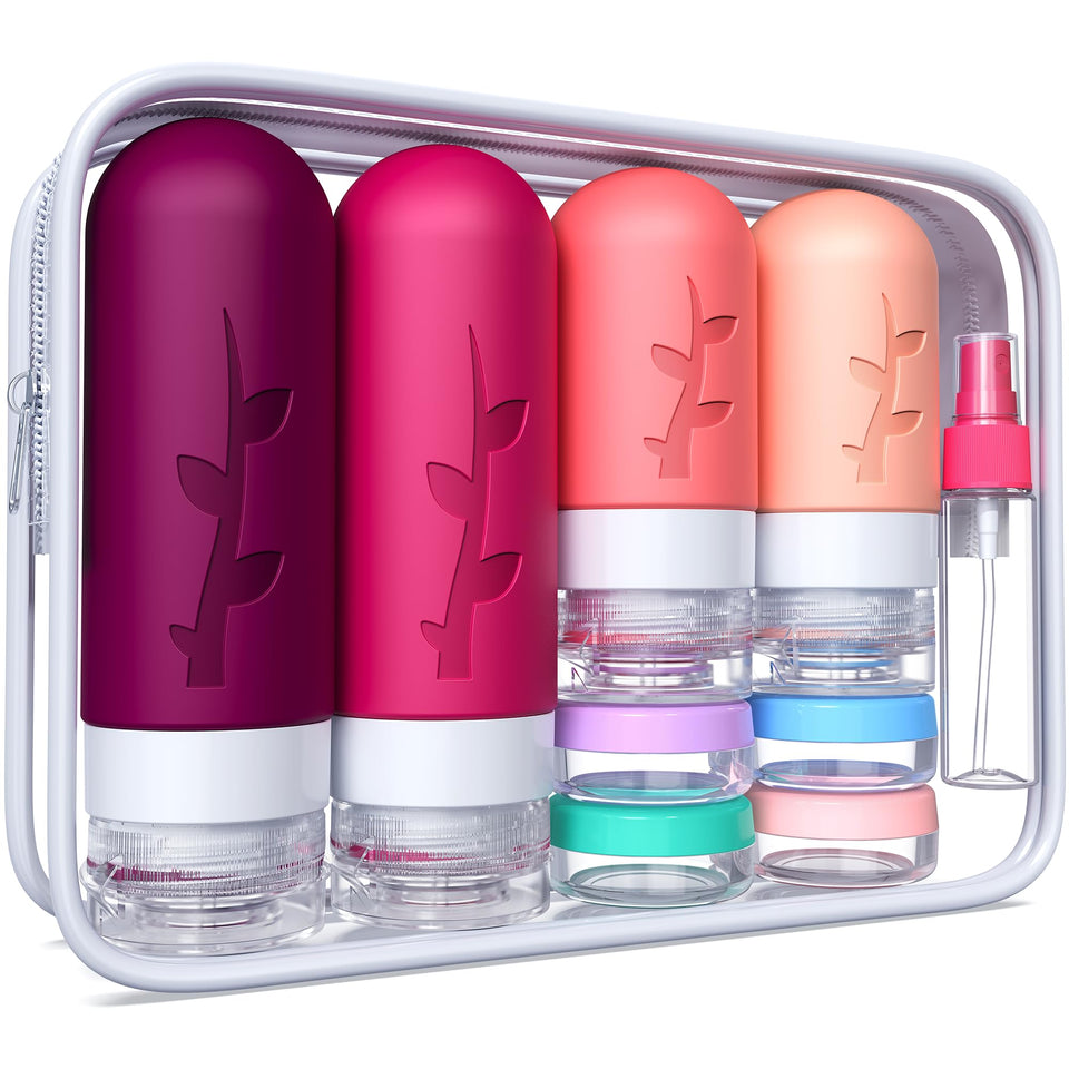 Tocelffe front packaging showing full 18-piece travel kit and pouch, organized for packing