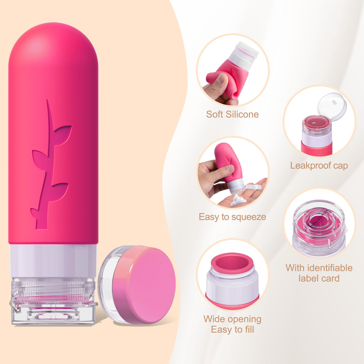 Tocelffe refilling a silicone bottle with funnel showing easy refill use