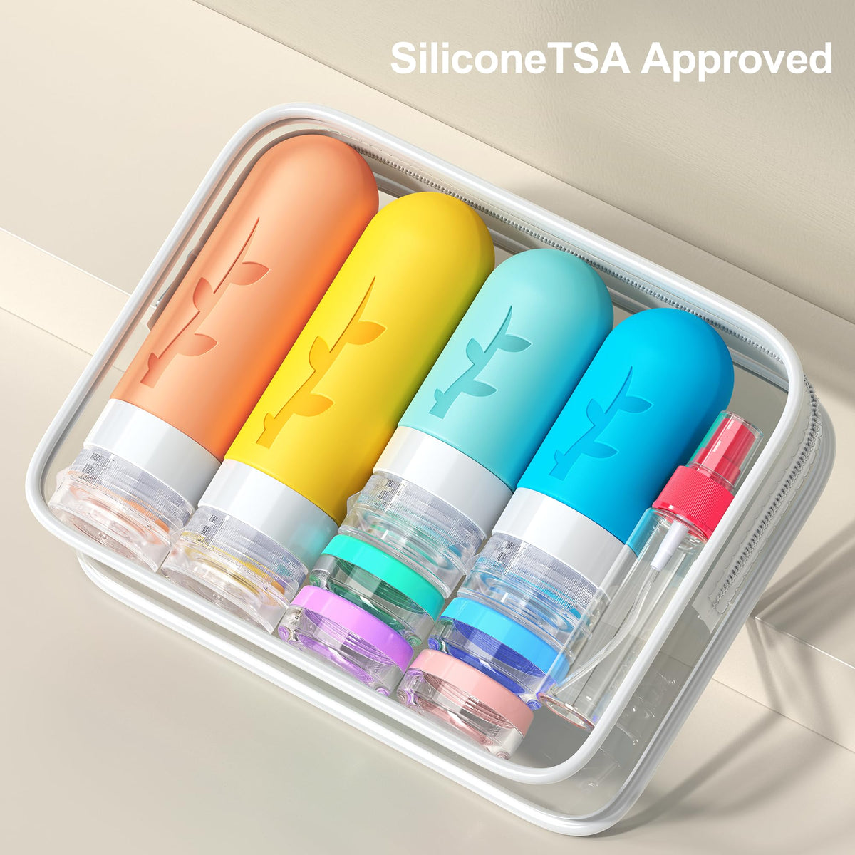 Tocelffe set in suitcase organizing toiletries, saves packing space