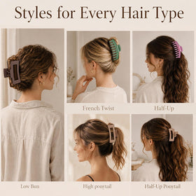 TOCESS clip securing thick curly hair demonstrating reliable all-day hold benefit