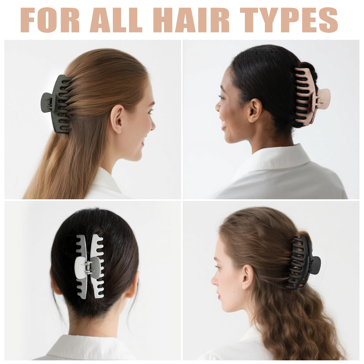 TOCESS clip secured in an updo demonstrating comfortable hold and style