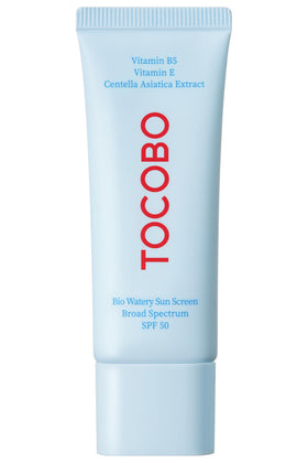 TOCOBO front tube of sunscreen showing compact 1.35 fl oz size and SPF benefit