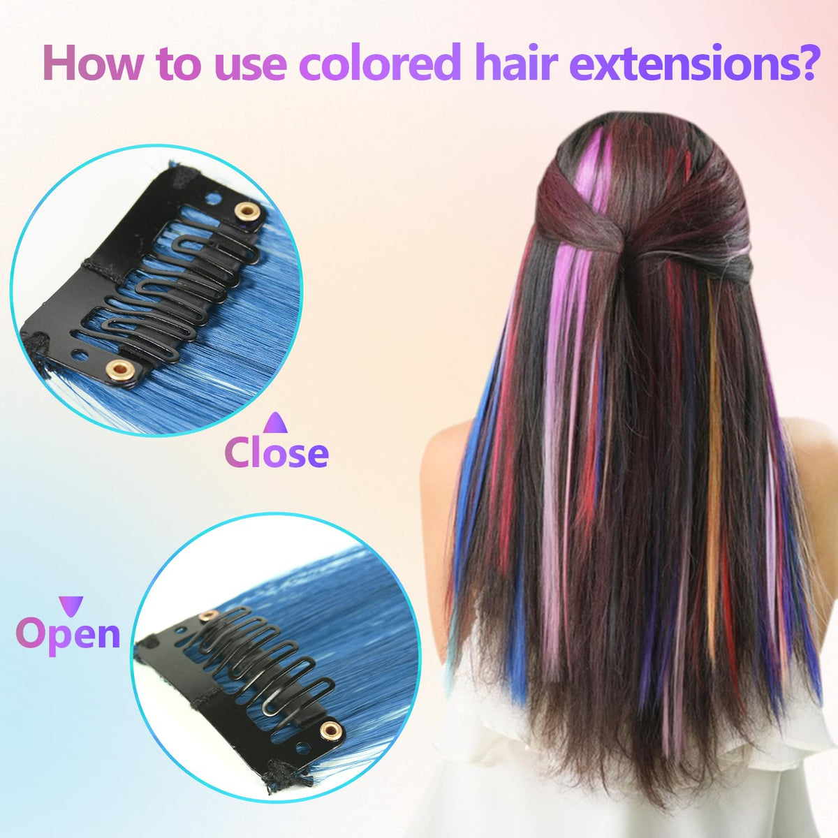 TOFAFA extensions clipped in hair at a party illustrating vibrant effect