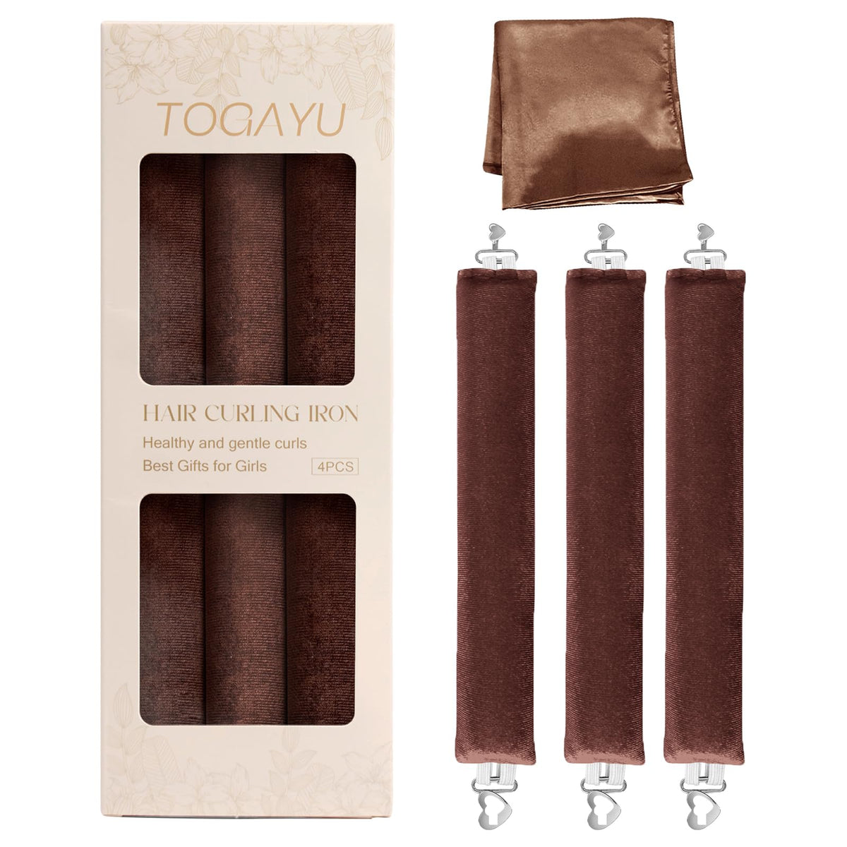 Togayu front packaging set showing curlers and scarf for easy styling