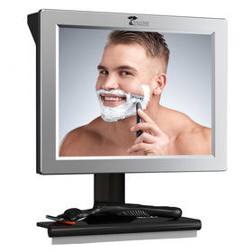 ToiletTree front view of mirror showing compact fogless design and easy install