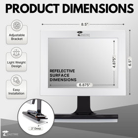 ToiletTree mirror held in hand to show scale and easy portability for travel