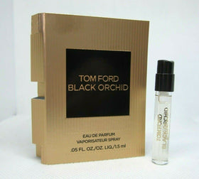 Tom Ford Black Orchid vial in travel pouch demonstrating convenience and luxury on the go