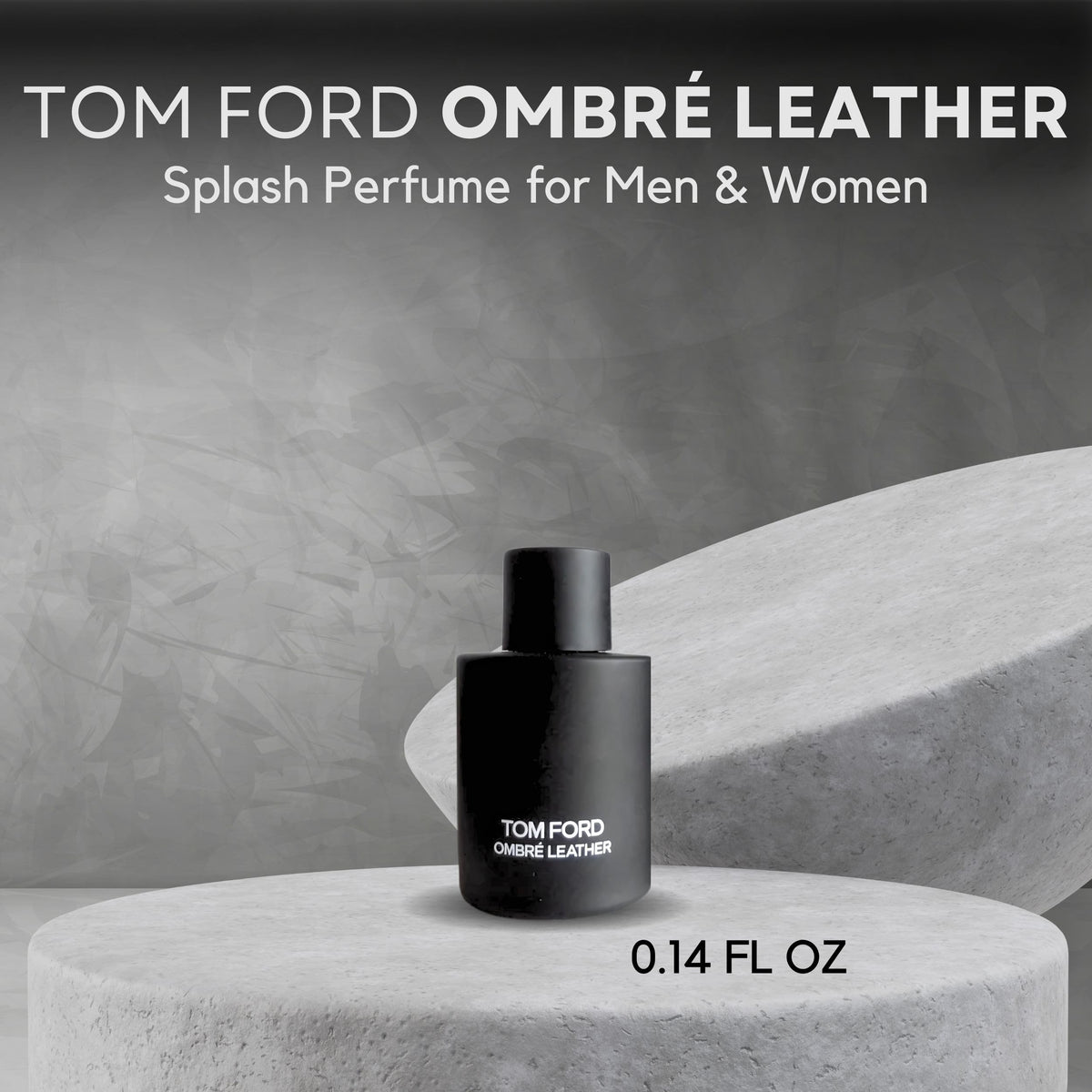 Tom Ford Ombre Leather glass splash bottle close-up highlighting compact durable design