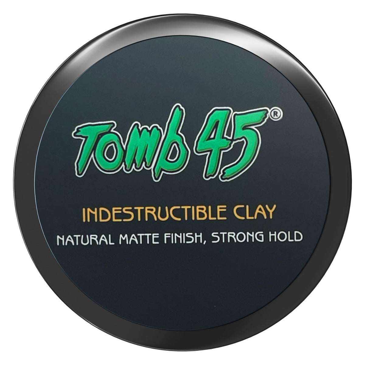 Tomb45 front jar shot showing packaging and matte styling benefit