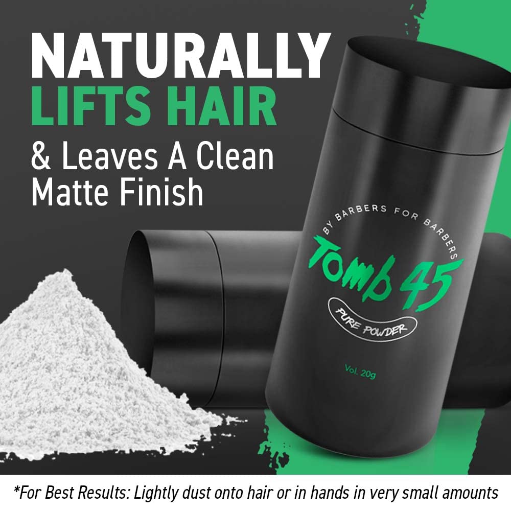 Close-up of Tomb45 powder texture showing fine particles for instant lift and separation