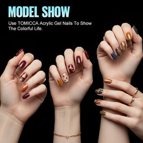 TOMICCA half-matte texture close-up showing grip-ready surface that reduces buffing and protects nails