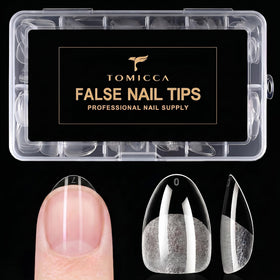 TOMICCA front packaging showing 240-piece almond tips and kit convenience