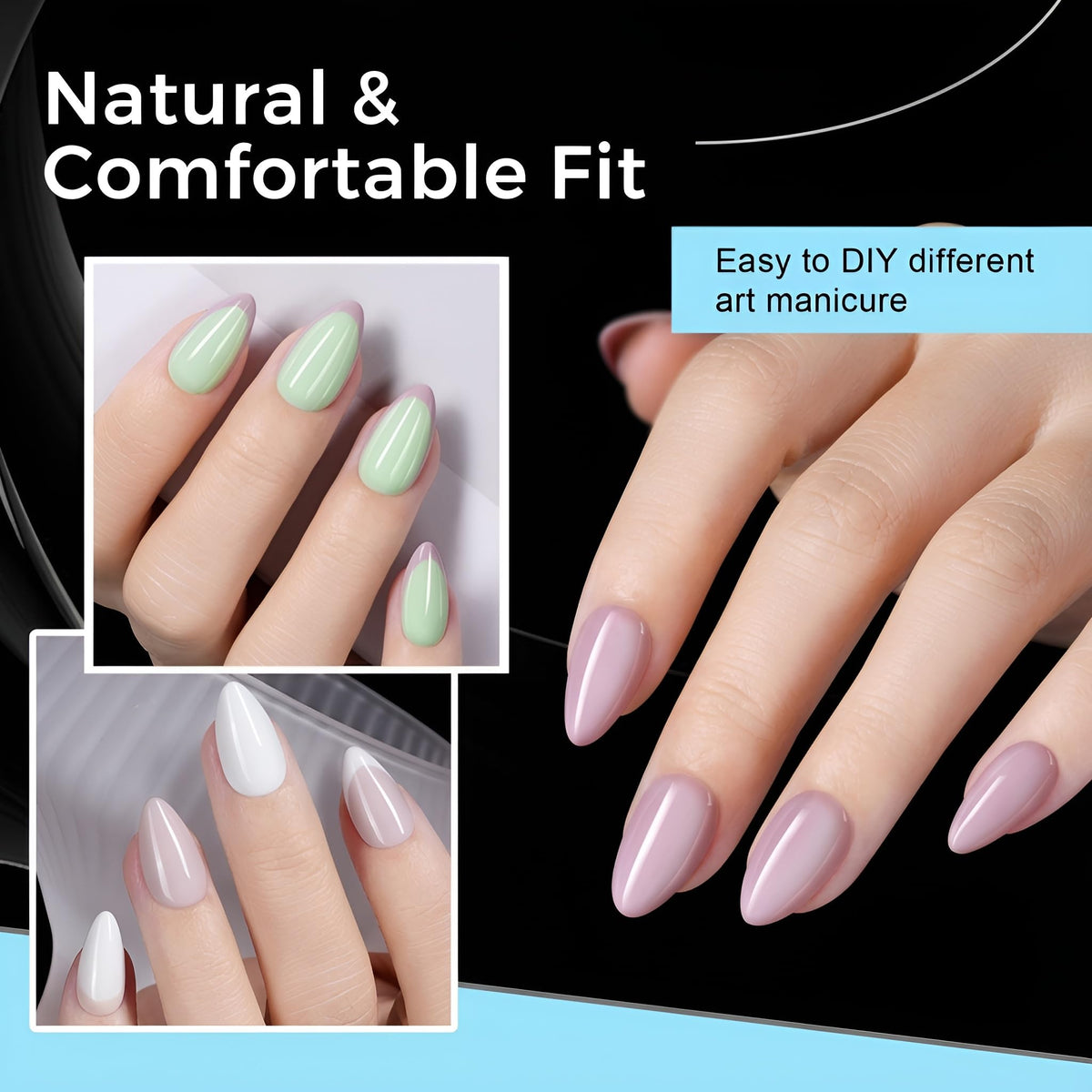TOMICCA almond tips in a bridal styling scene, ready-for-wedding durable elegance