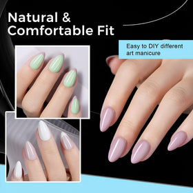 TOMICCA almond tips in a bridal styling scene, ready-for-wedding durable elegance