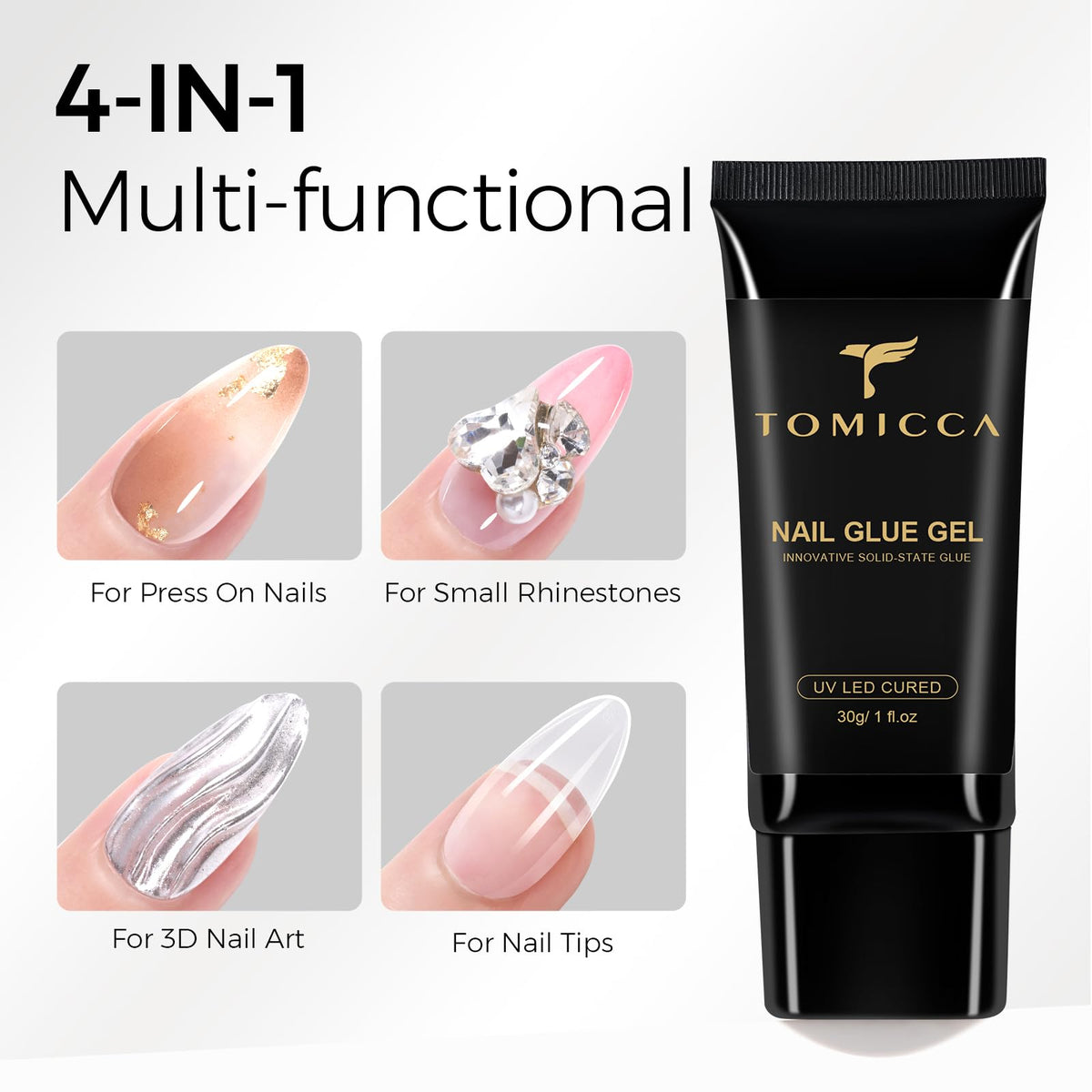 TOMICCA pointed nozzle detail offering precise glue control and mess-free application