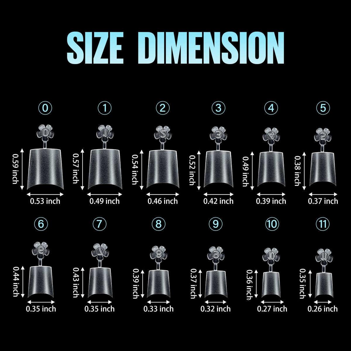 TOMICCA tips on a hand model showing real-life scale and fit