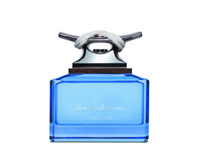 Tommy Bahama Maritime front bottle with ocean tint, elegant travel-ready scent