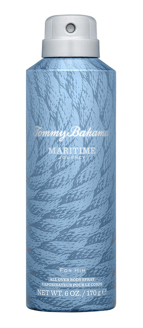 Tommy Bahama Maritime Journey front canister showing label and fresh-sea styling for quick refresh