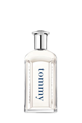 Tommy Hilfiger front bottle shot showing crisp glass and logo, conveys freshness