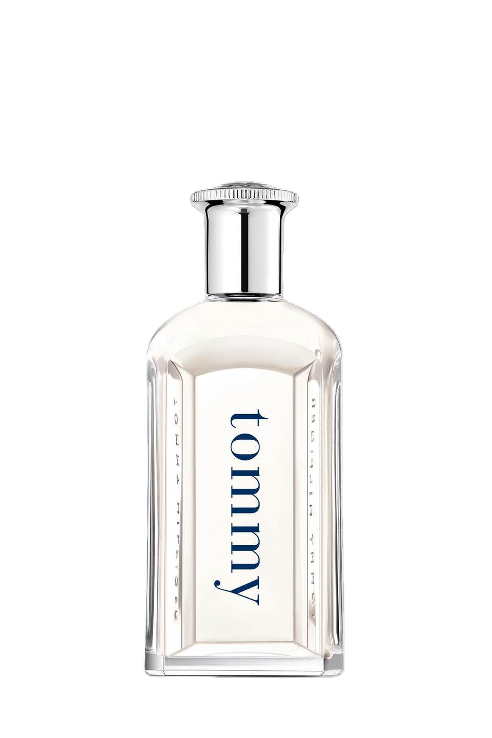 Tommy Hilfiger front bottle shot showing crisp glass and logo, conveys freshness