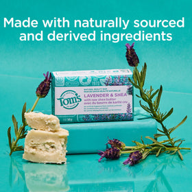 Tom's of Maine bar close-up texture highlighting creamy, moisturizing lather