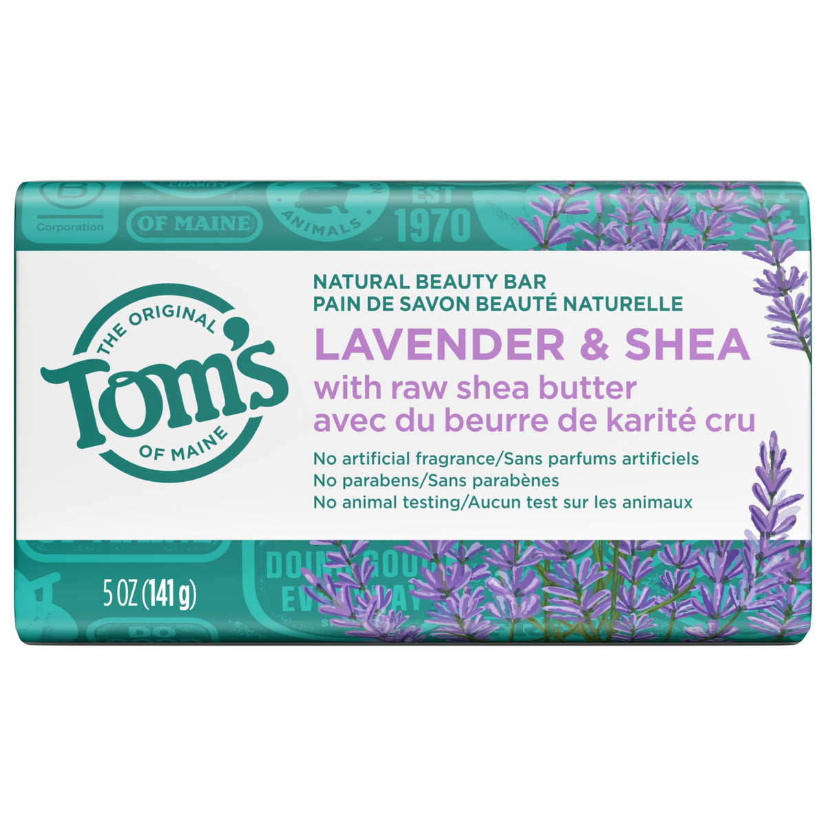 Tom's of Maine bar in a bathroom setting conveying a calming shower ritual