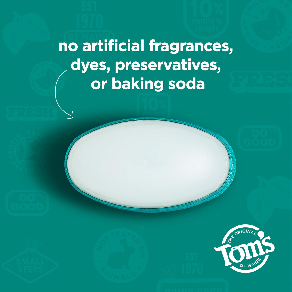 Two-pack of Tom's of Maine in a bright lifestyle scene showing convenience and sharing