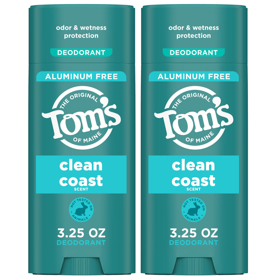 Tom's of Maine front packaging showing clean coast scent and benefits