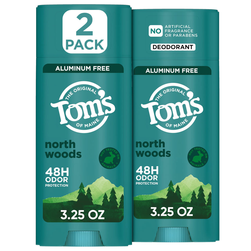 Tom's of Maine front packaging showing natural deodorant benefits
