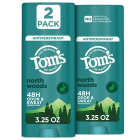 Tom's of Maine front packaging showing North Woods scent and two-pack benefit