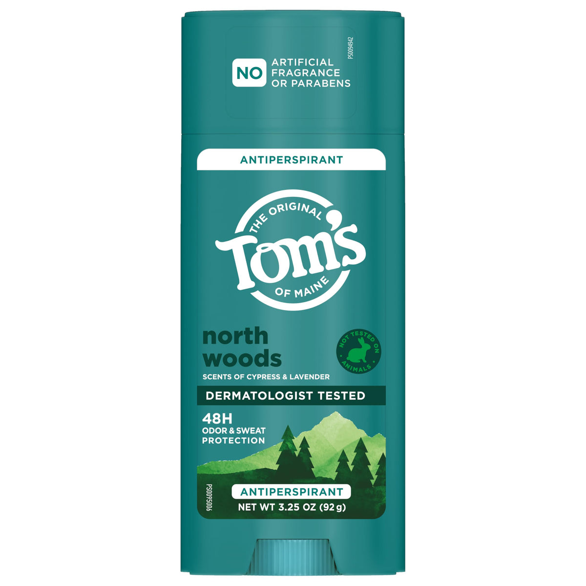 Tom's of Maine used outdoors with nature backdrop for fresh herbal scent benefit