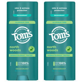 Tom's of Maine recycled plastic container emphasizing sustainable packaging