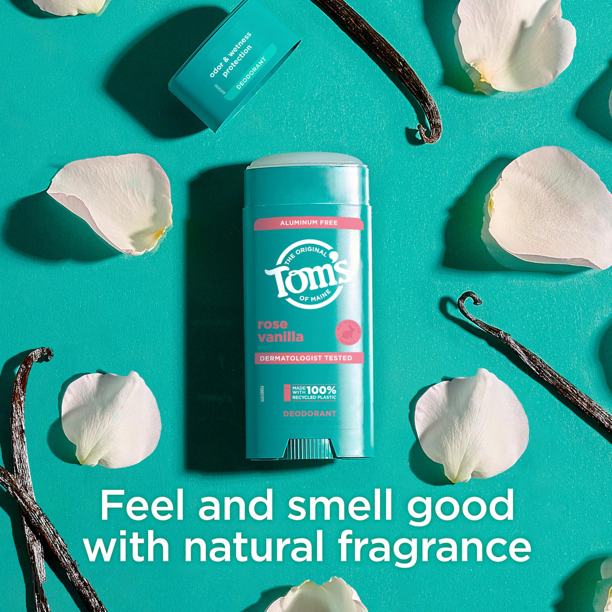 Tom's of Maine clear application close-up showing non-staining, confidence-boosting finish