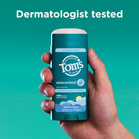 Tom's of Maine back label showing ingredient list and benefit of no artificial preservatives