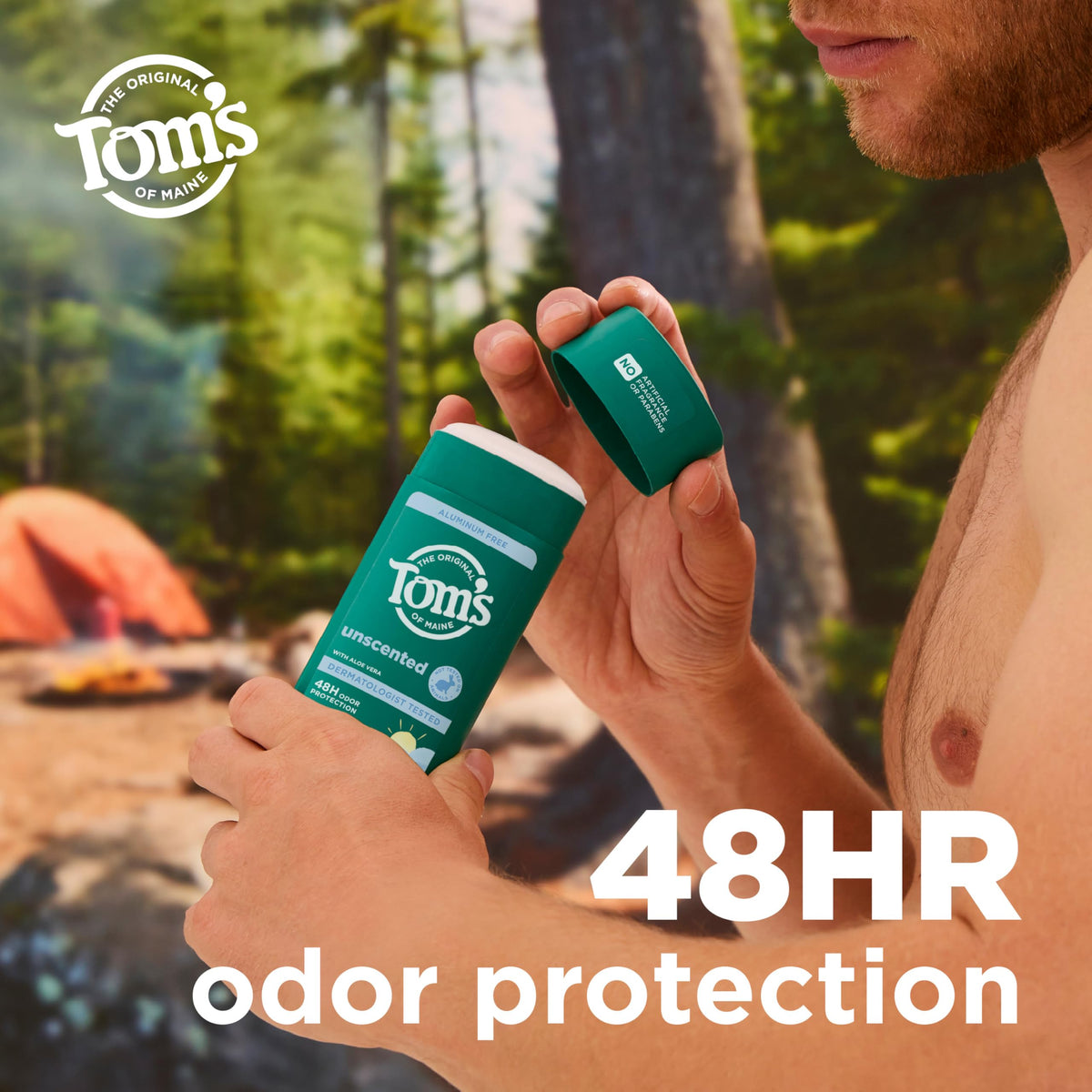 Tom's of Maine close-up of stick surface highlighting smooth glide and non-staining formula