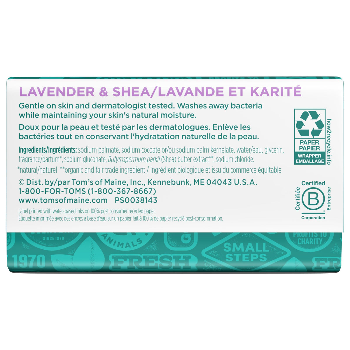 Tom's of Maine soap placed in a travel pouch illustrating portability and convenience